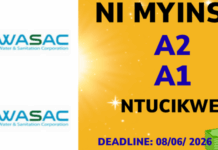 IMYANYA MYINSHI IDASABA AMASHULI AHAMBAYE MURI WASAC: Deadline: 08/06/2026
